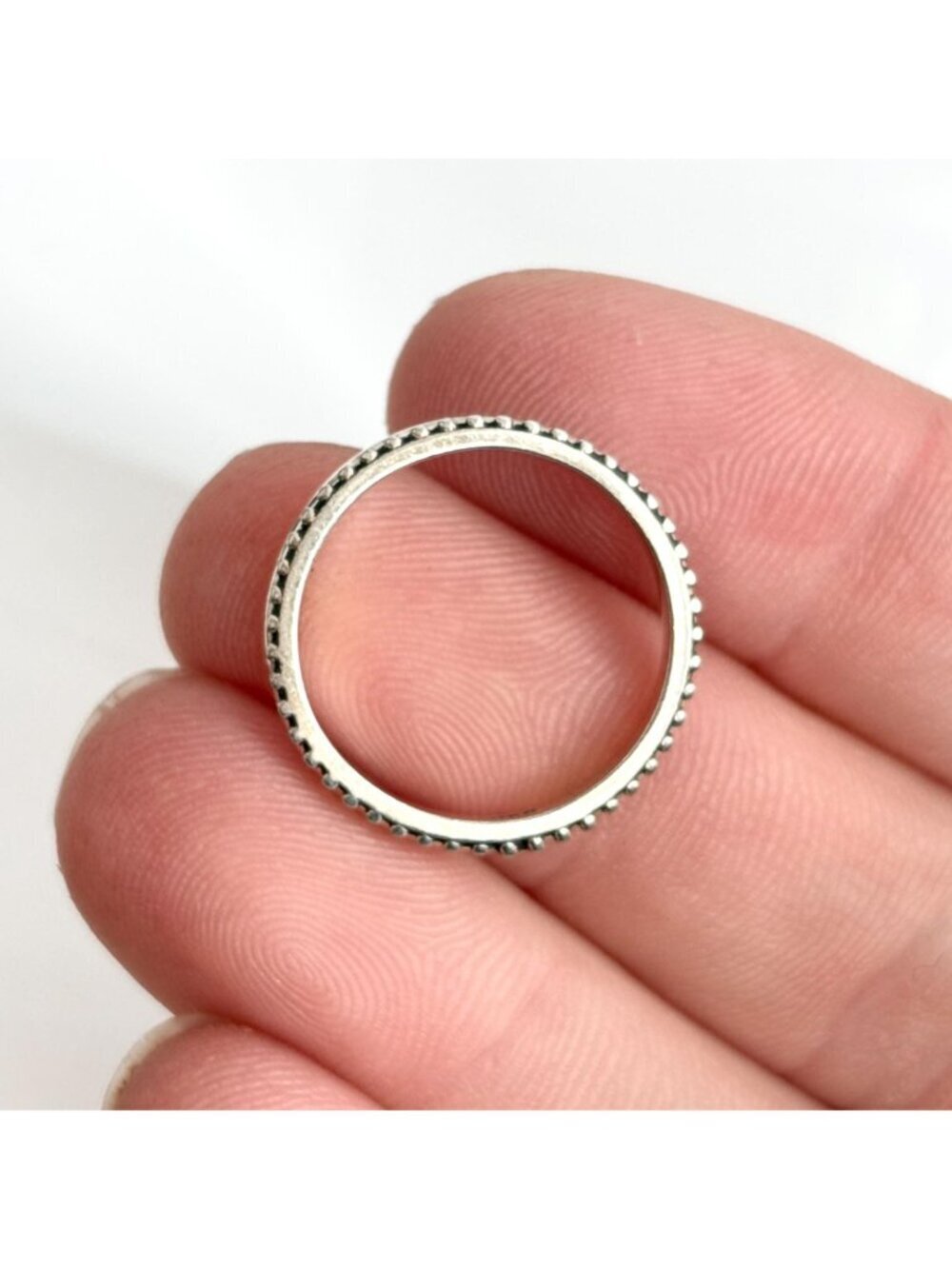 Indonesian Thai Inspired Beaded Sterling Silver 925 Vintage Ring - sz 6.25 - Picture 6 of 11